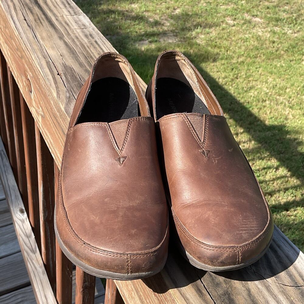 Merrell Womens Casual Comfort Slip-On Loafer Shoes Brown Size 11